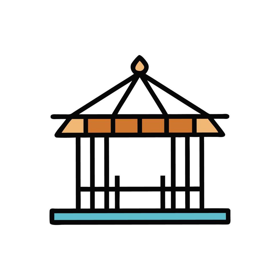 Charming Gazebo Design for Outdoor Gatherings vector