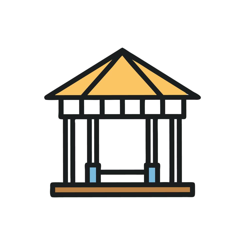 Versatile Gazebo Icon for Various Outdoor Designs vector