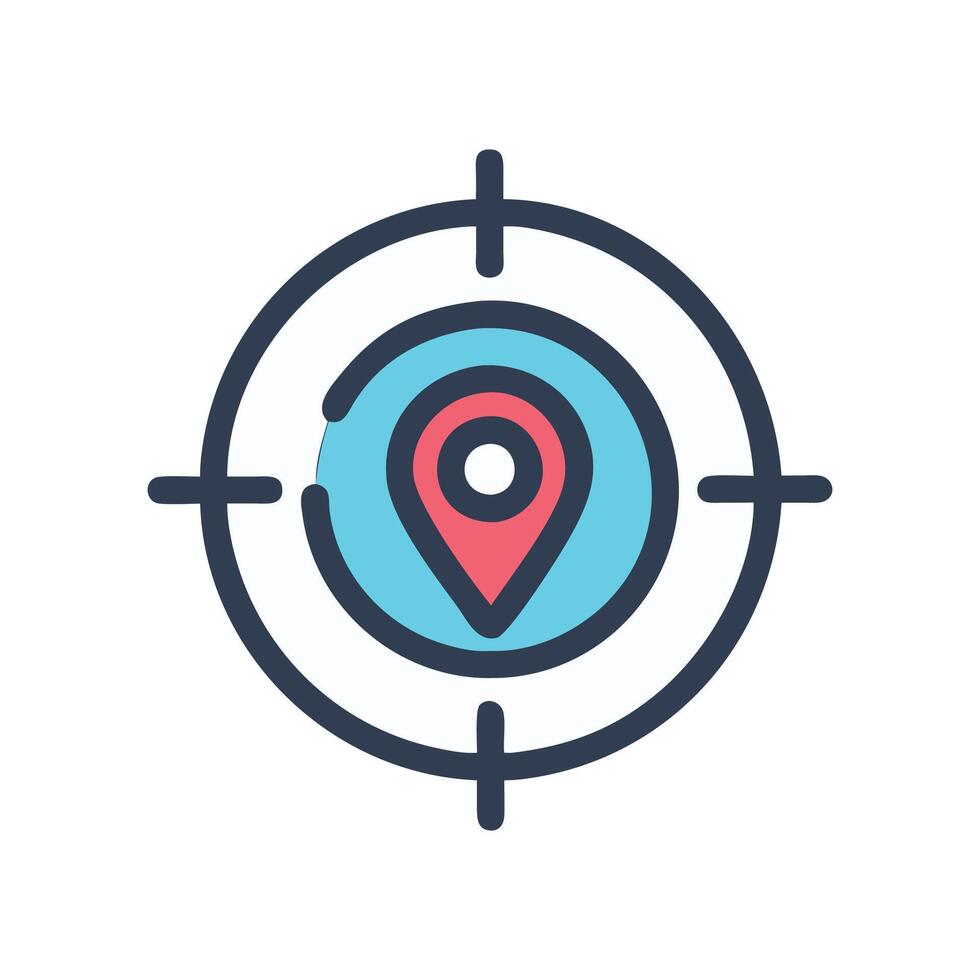 Modern GPS Icon for Navigation Applications vector