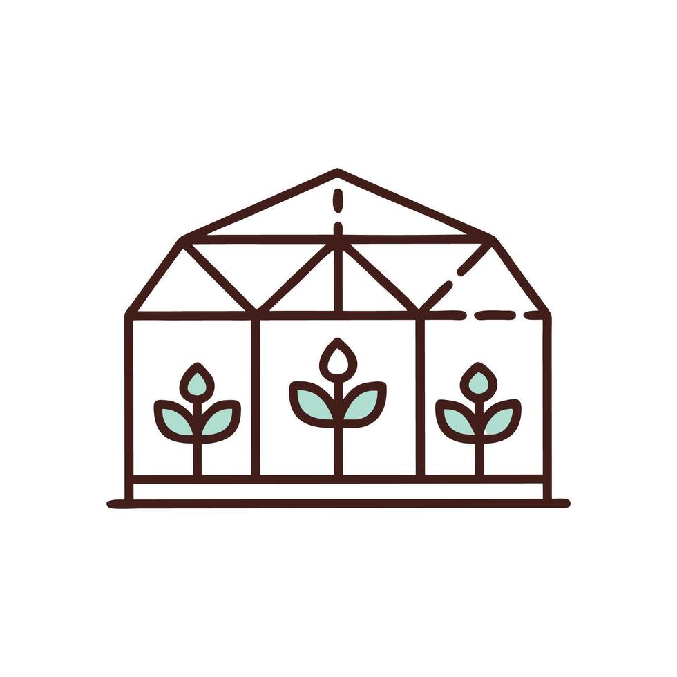Elegant Greenhouse Design for Botanical Gardens vector
