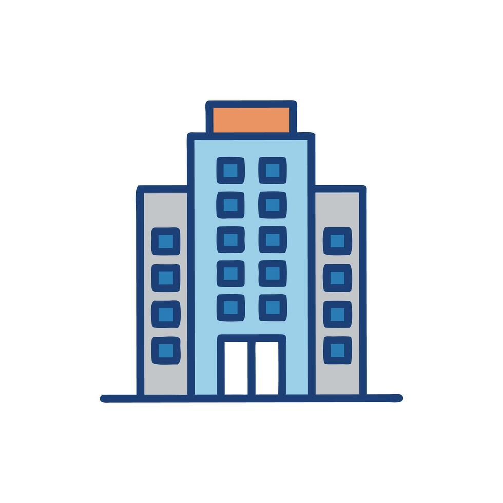 General HighRise Building Icon for Various Uses vector