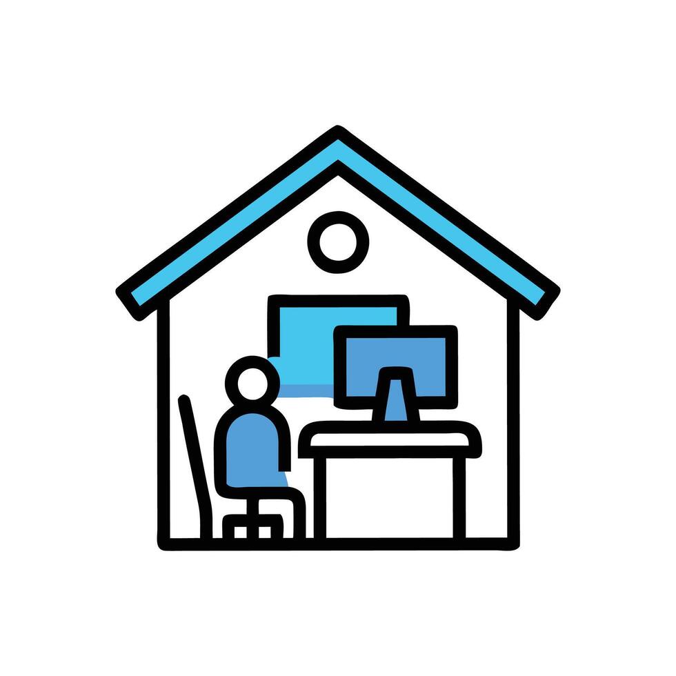 Modern Home Office Design for Productivity vector