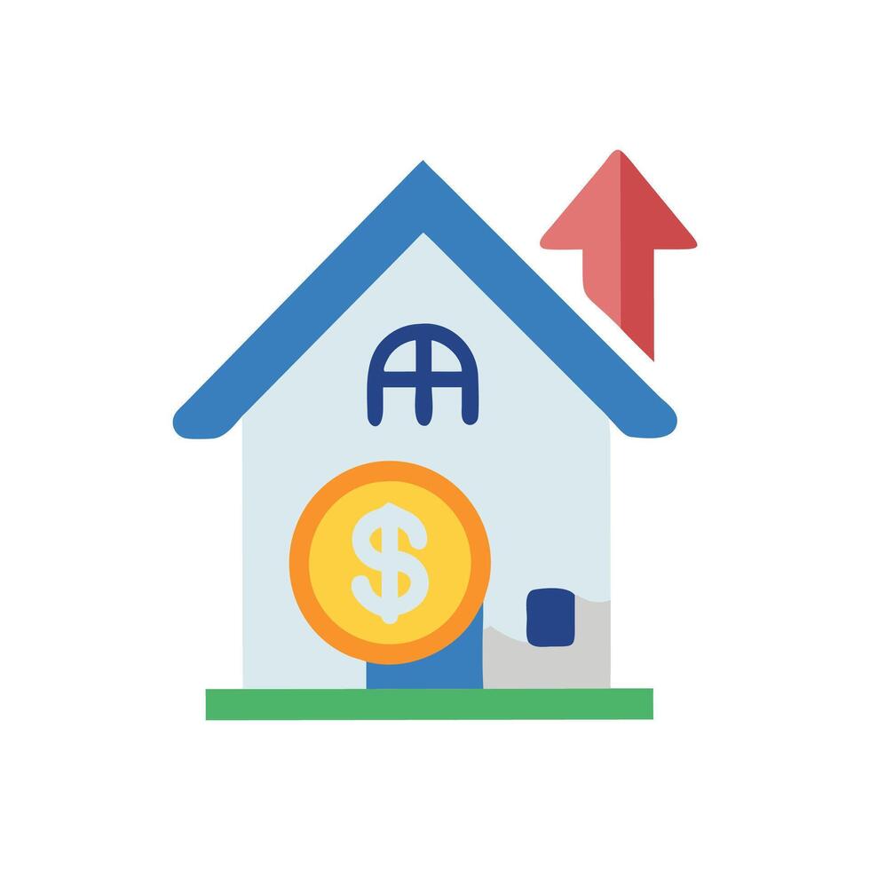 Elegant Home Value Icon for Secure Investments vector