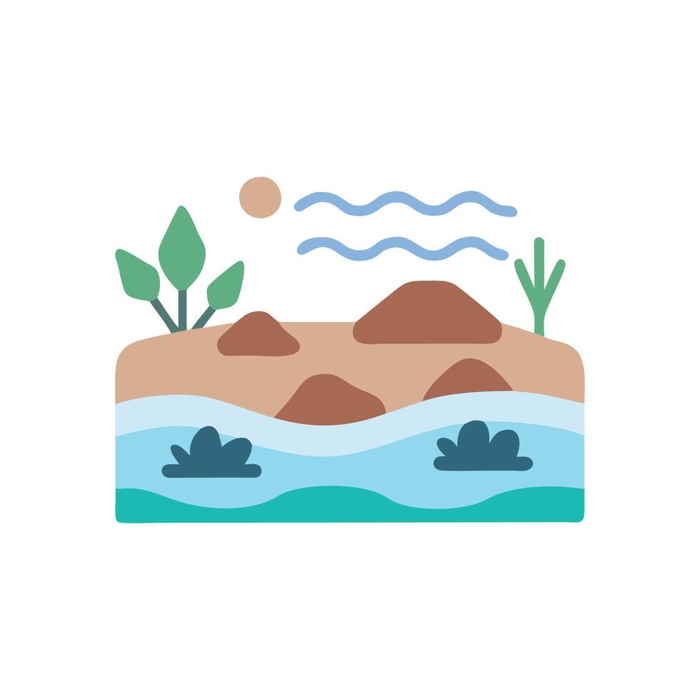 Beautiful Lake Illustration for Marketing vector