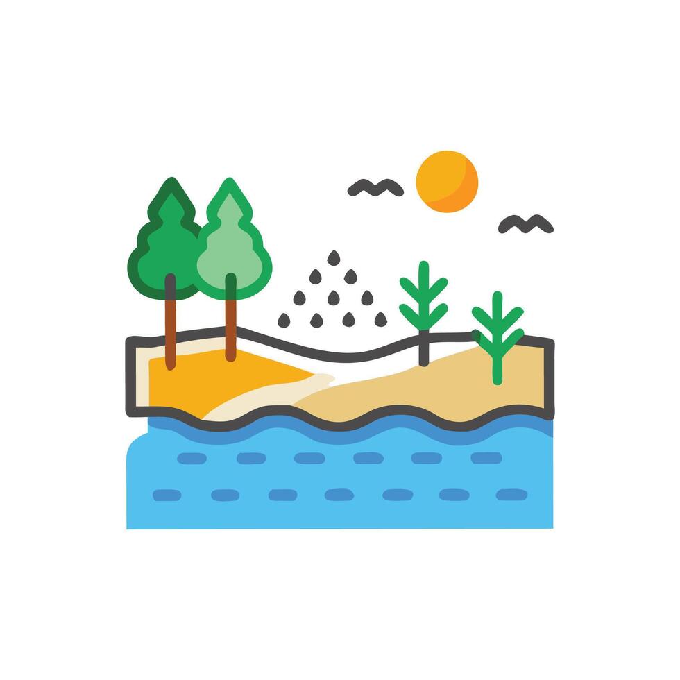 Scenic Lake Illustration for Nature vector