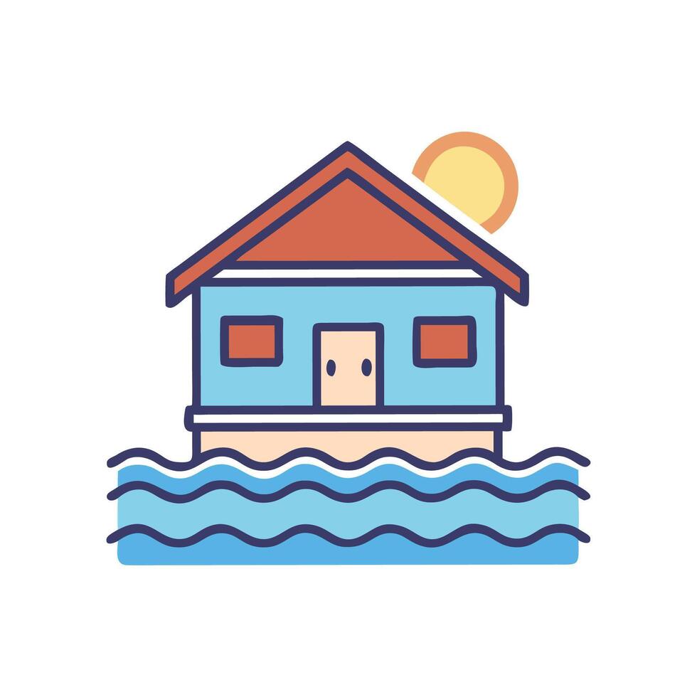 Elegant Lake House Illustration for Branding vector