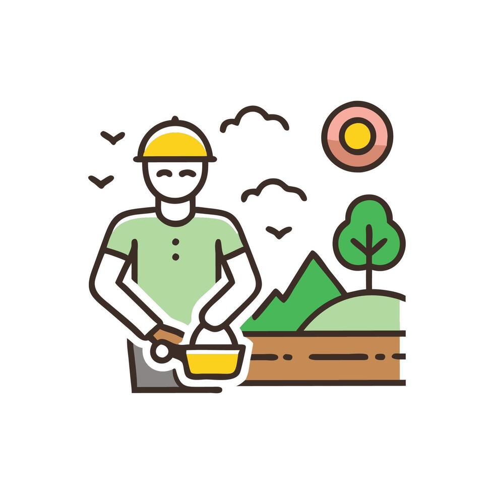 Charming Landscaper Icon for Marketing vector