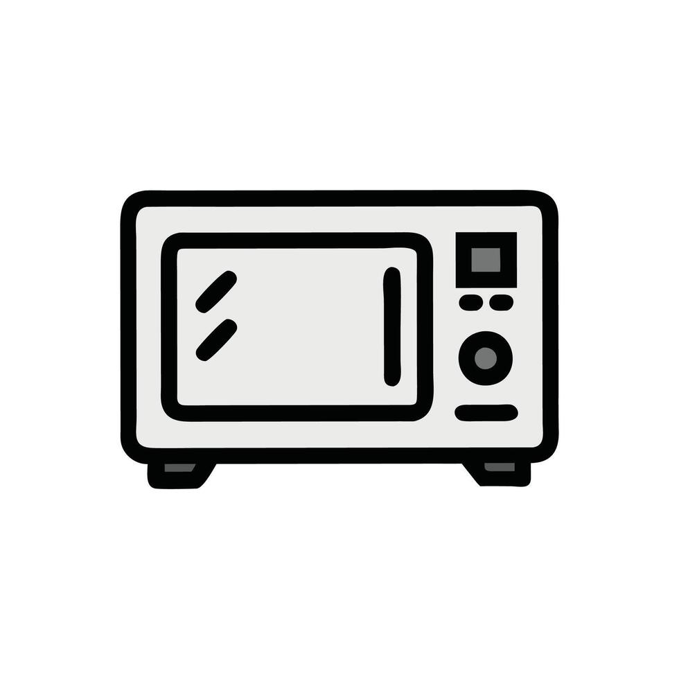 Stylish Microwave Illustration for Cooking vector