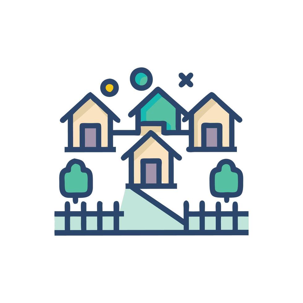 Elegant Neighborhood Icon for Digital Use vector