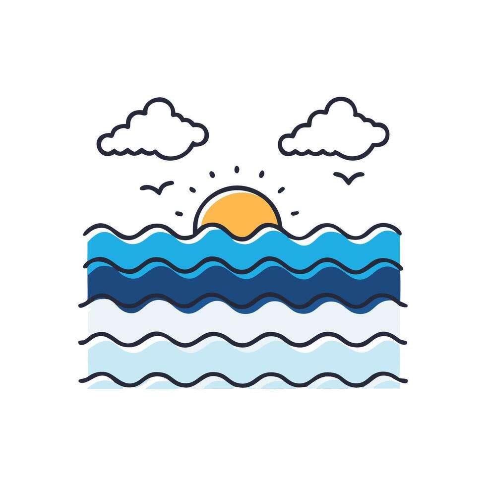 Charming Ocean View Design for Nature vector