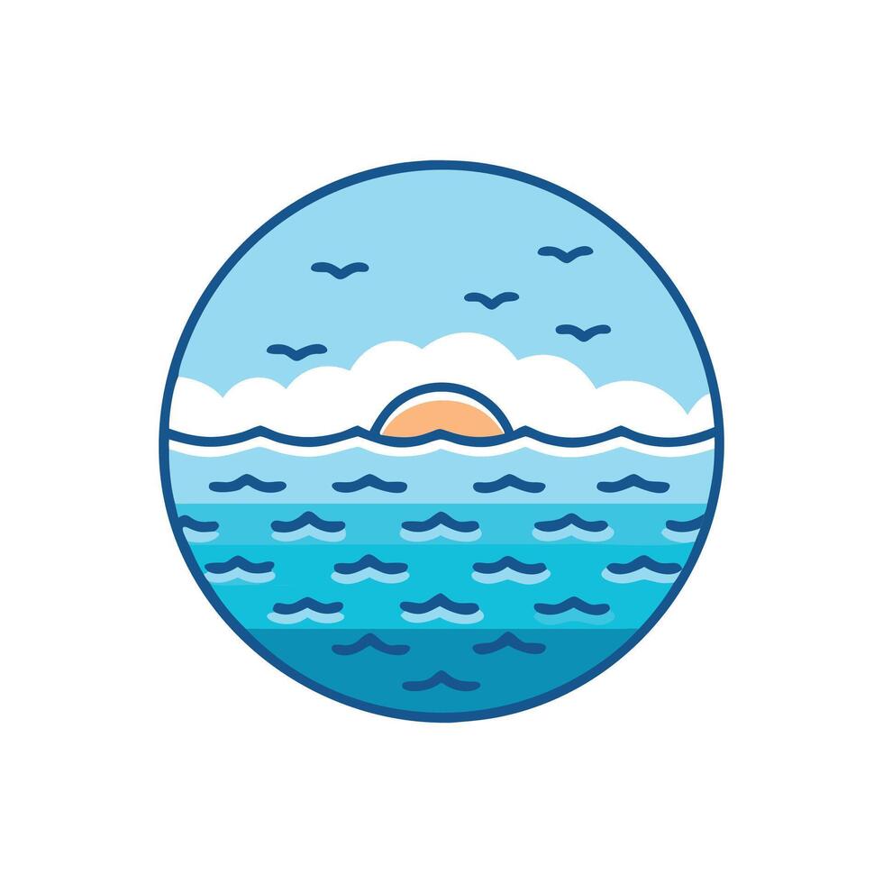 Elegant Ocean View Illustration for Marketing vector