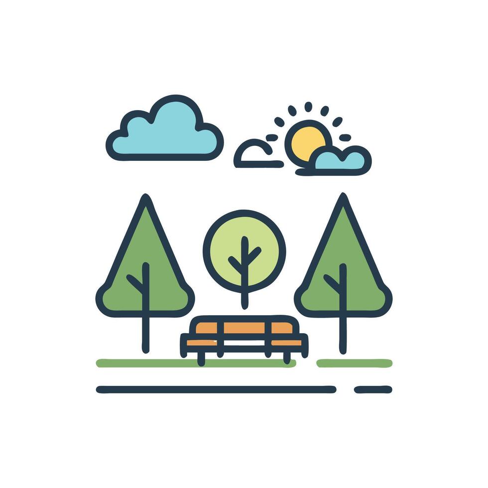 Park Icon for Recreation Areas vector