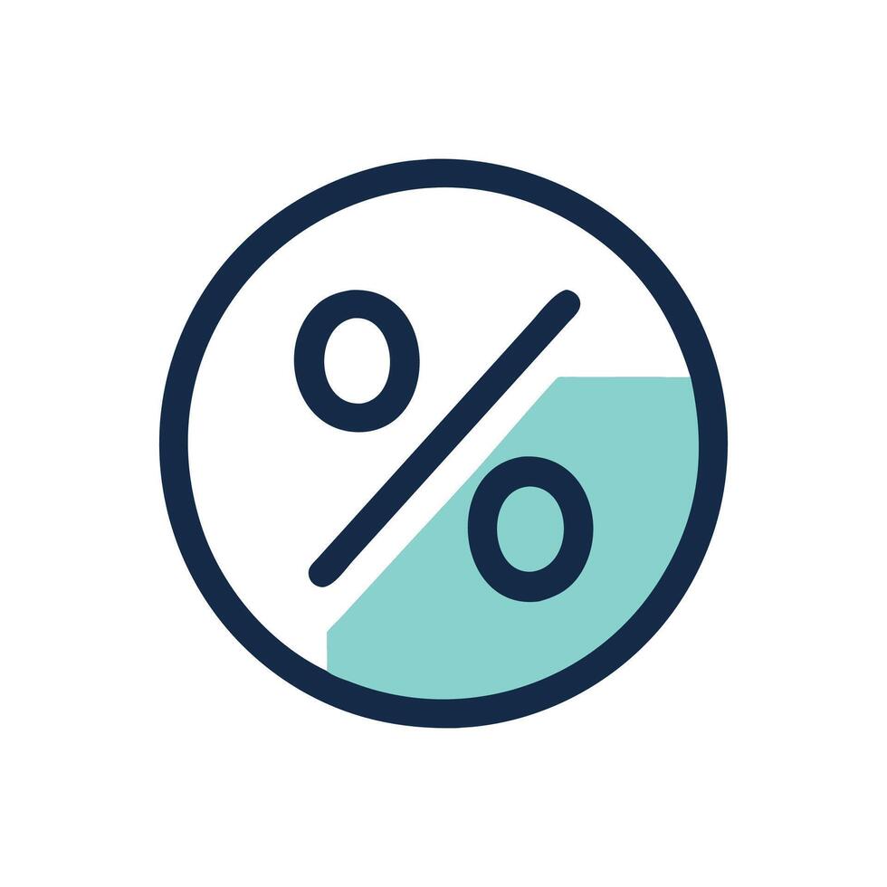 Percentage Icon for Financial Applications vector