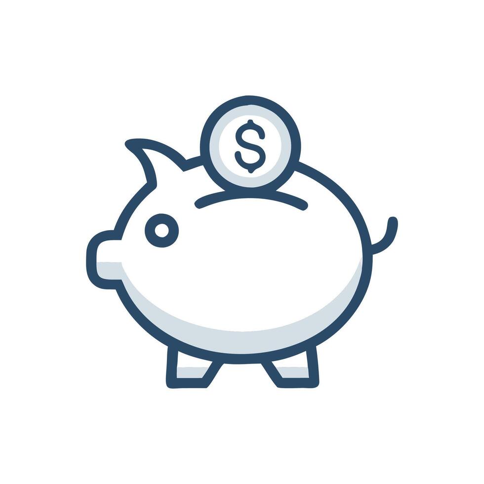 Piggy Bank Icon for Savings vector