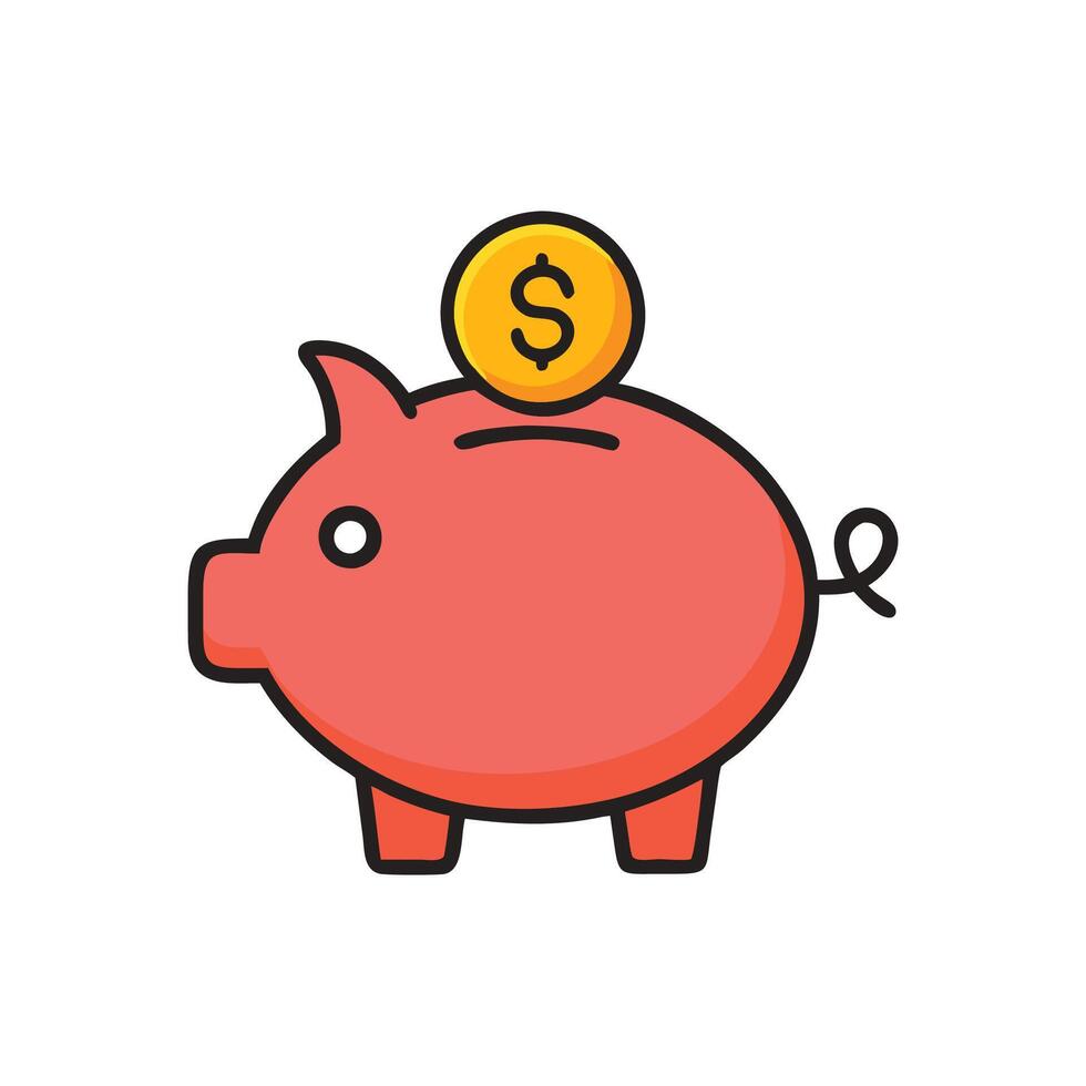 Elegant Piggy Bank Icon for Branding vector