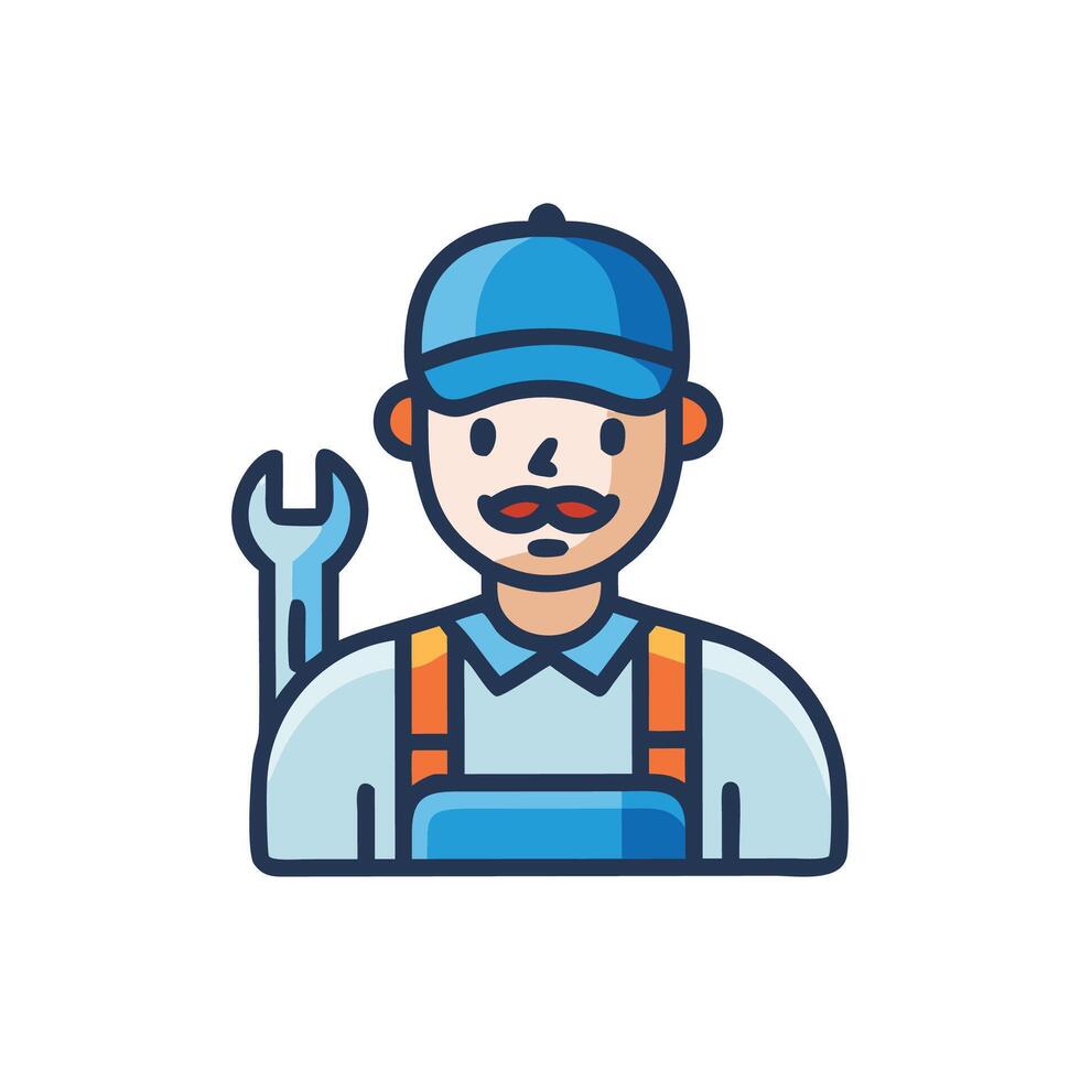 Stylish Plumber Icon for Branding vector