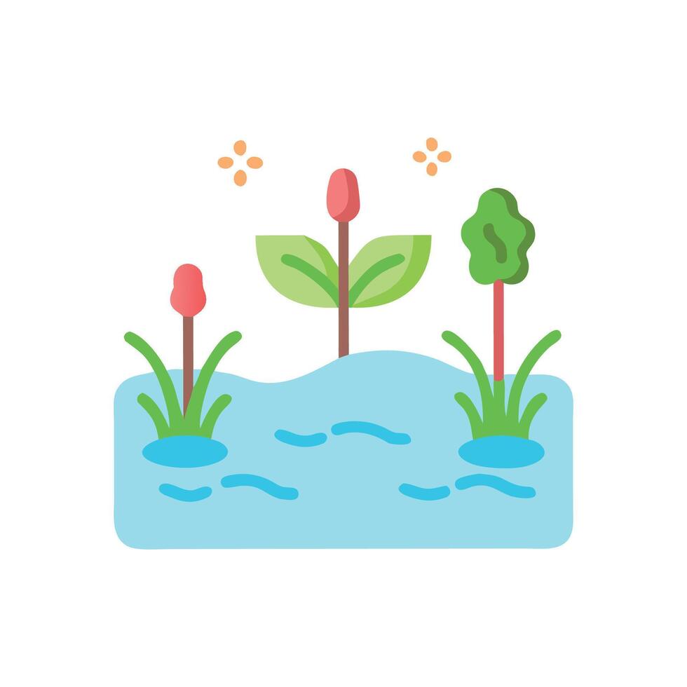 Charming Pond Design for Landscaping vector
