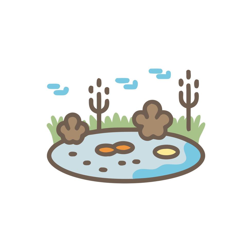 Modern Pond Design for Outdoor Spaces vector