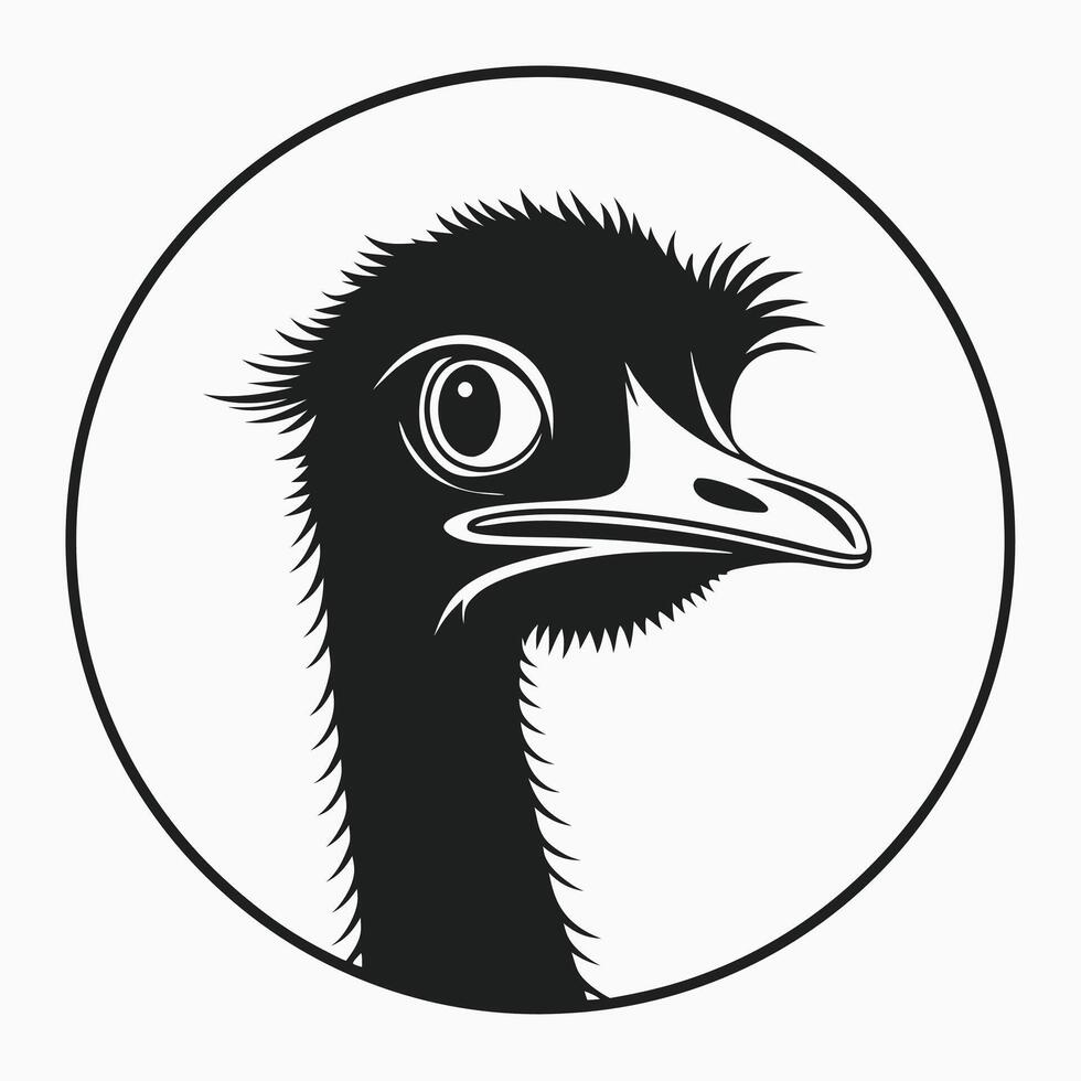 head of an ostrich vector