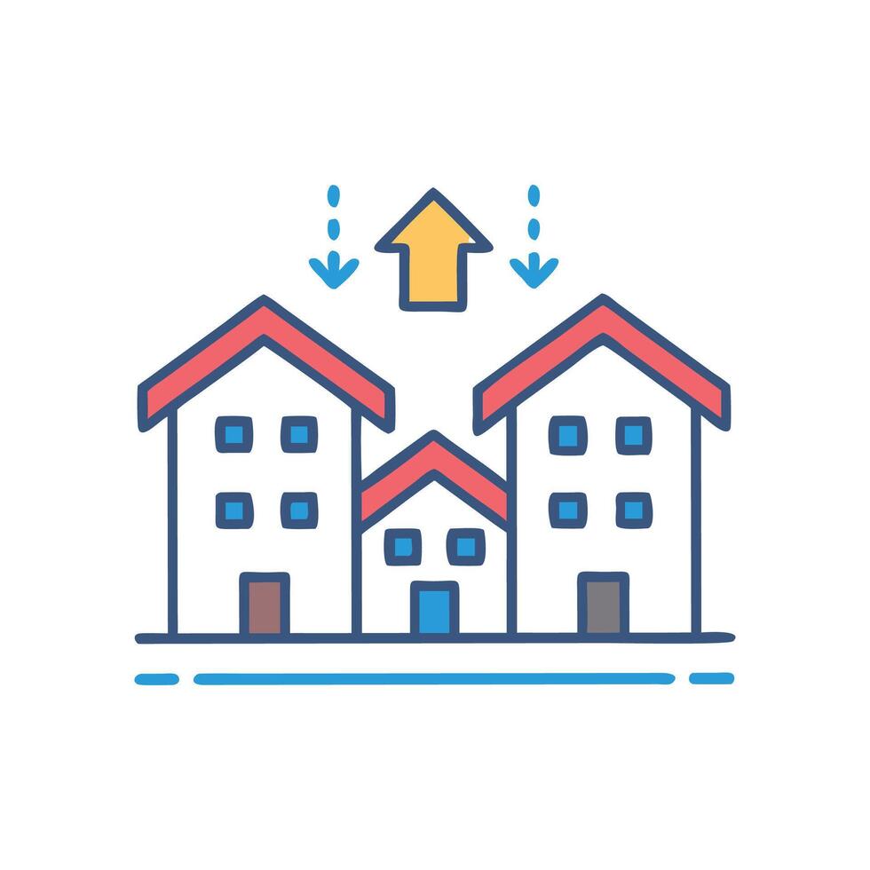 Residential Zone Icon for Urban Planning vector