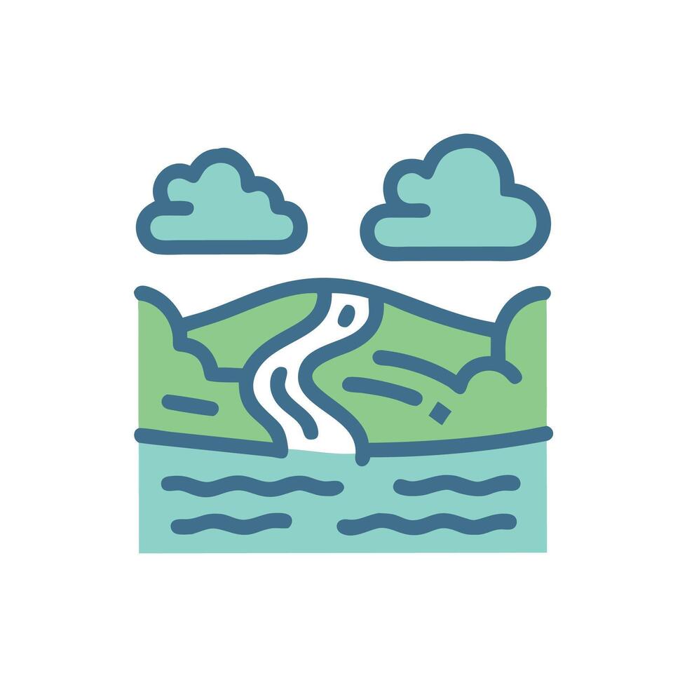 Stunning River View Icon for Scenery vector