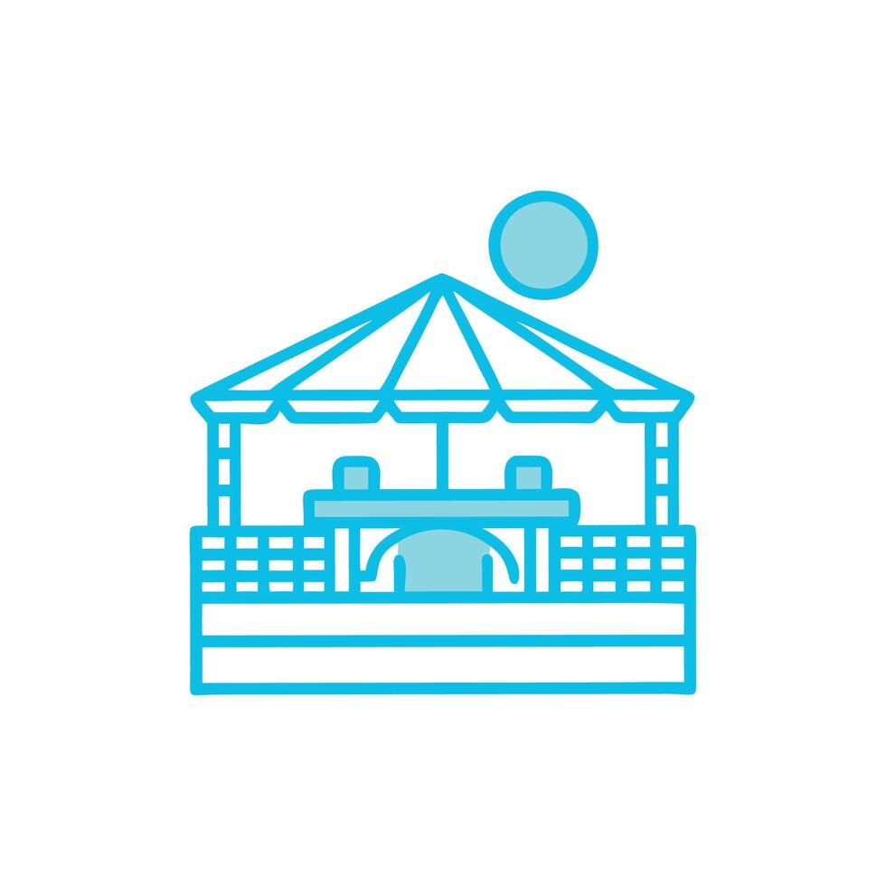 Modern Roof Deck Icon for Design vector