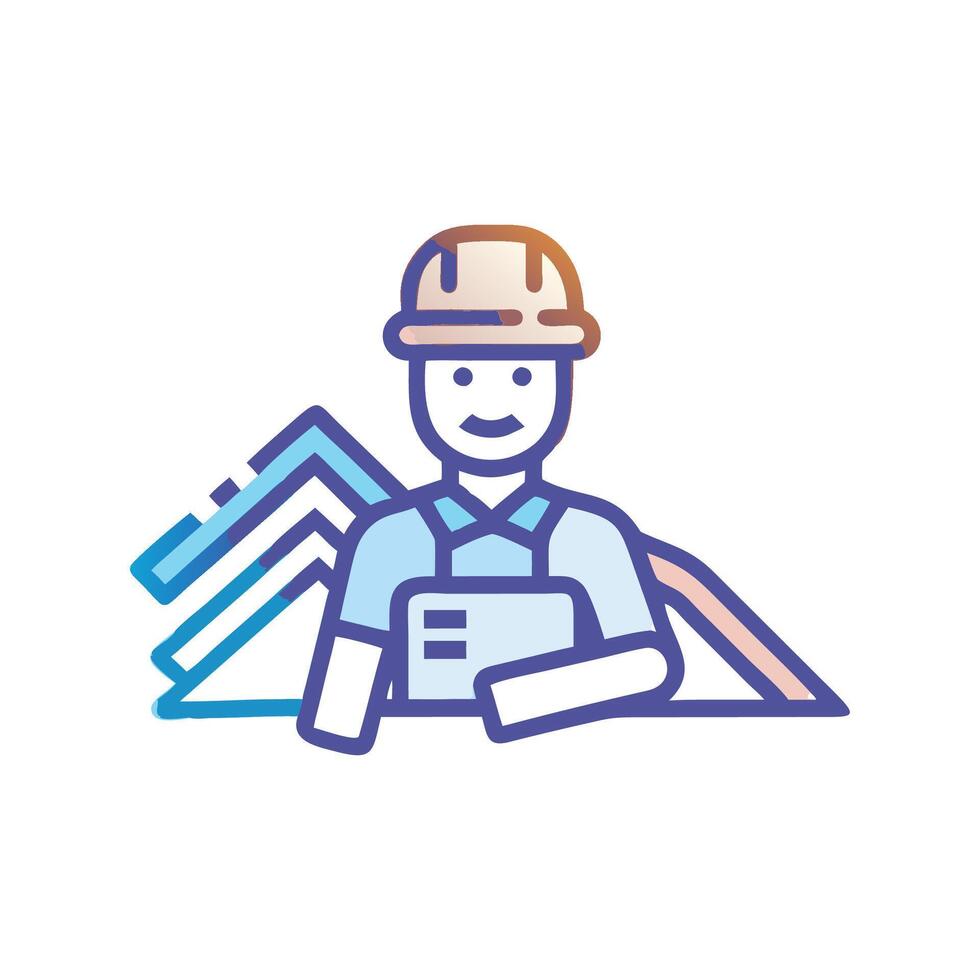 Roofer Icon for Industry Use vector