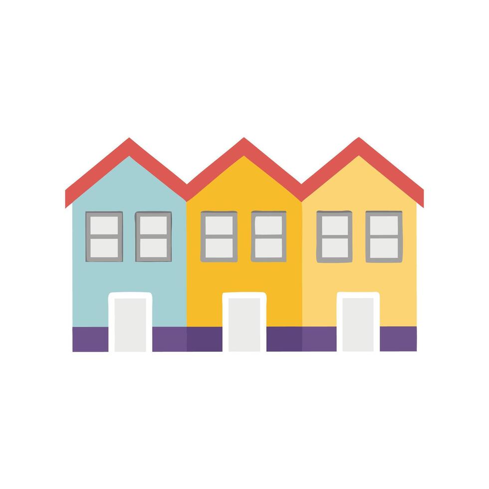 Stylish Row House Icon for Architecture vector