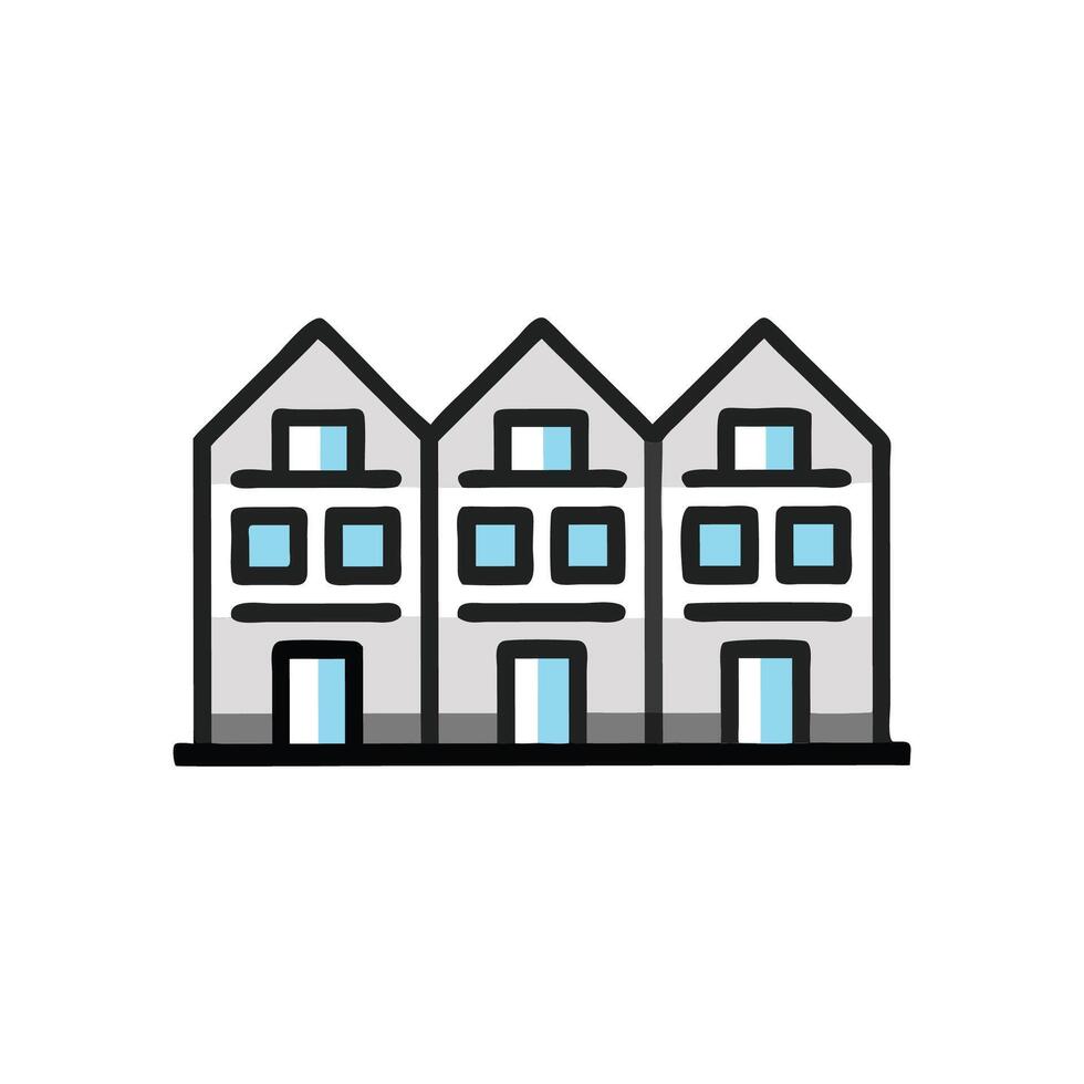 Row House Icon for Projects vector