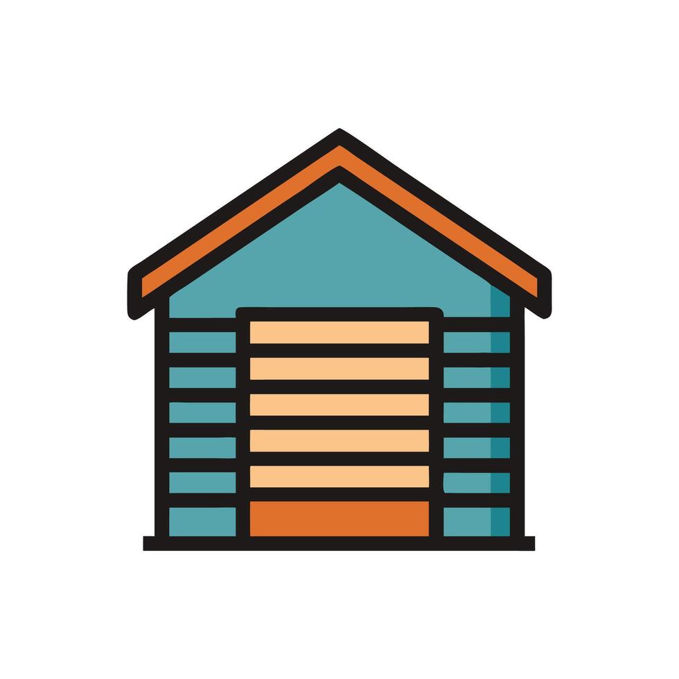 Shed Icon for Outdoor Storage vector