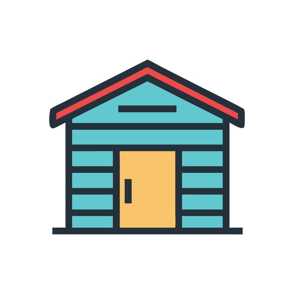Stylish Shed Icon for Yard Design vector