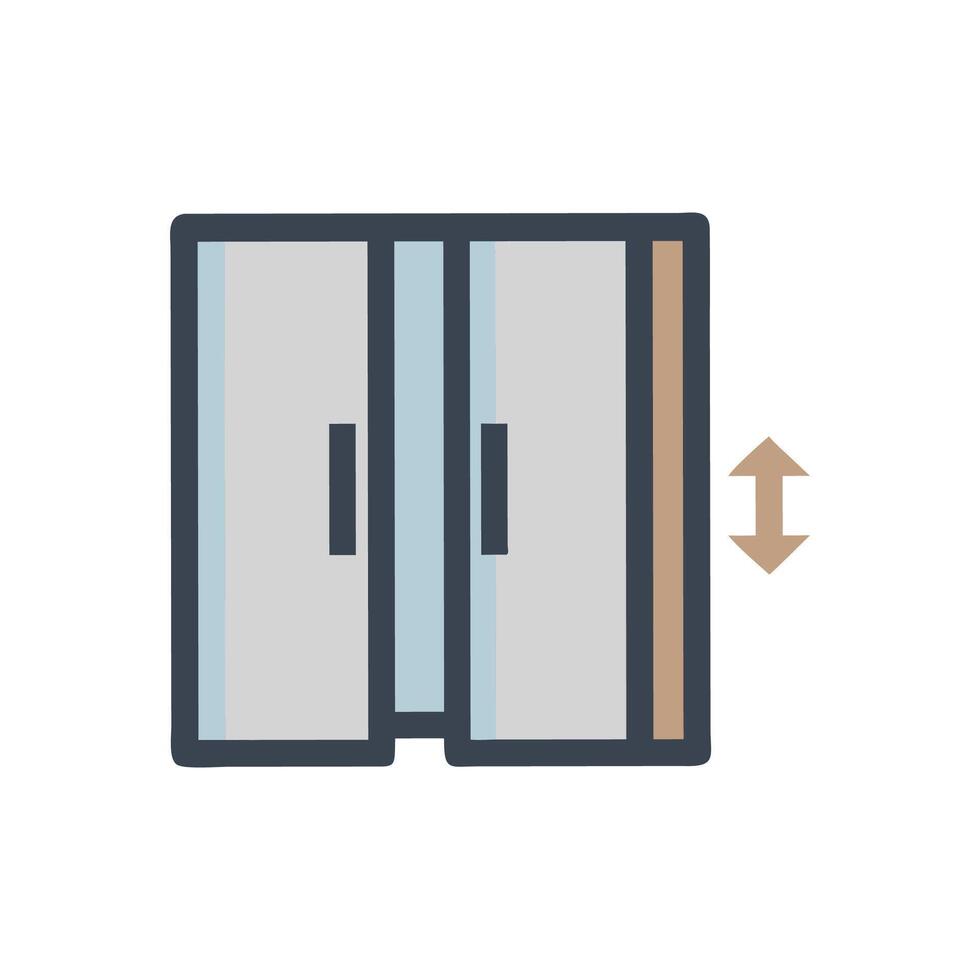 Stylish Sliding Door Icon for Architecture vector