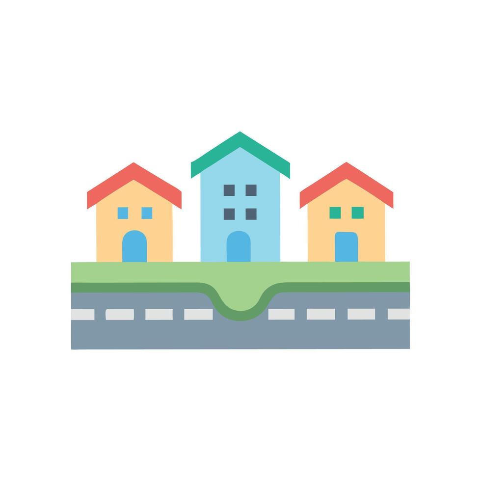 Charming Suburb Icon Design vector
