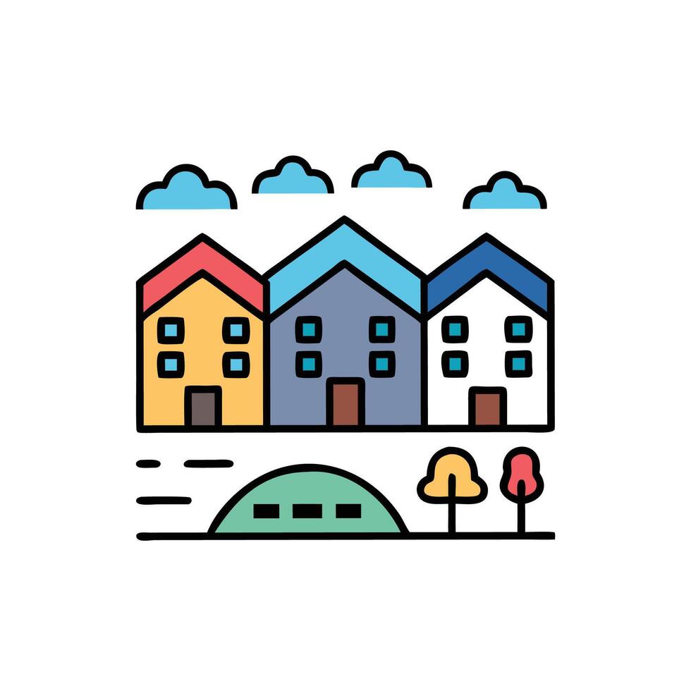 Creative Suburb Icon Design vector