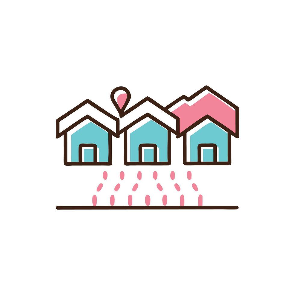Modern Suburb Icon Design vector