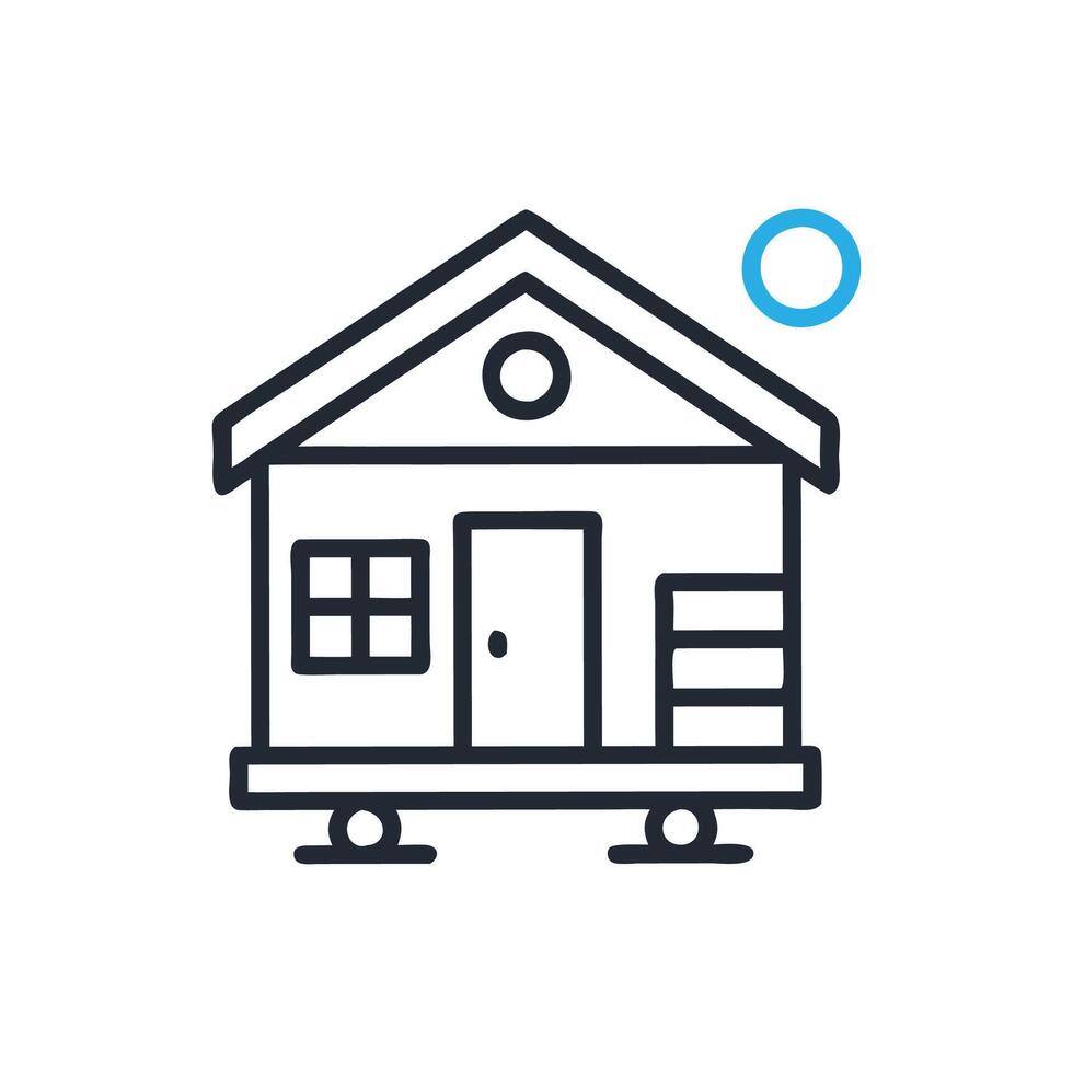 Stylish Tiny House Design Illustration vector
