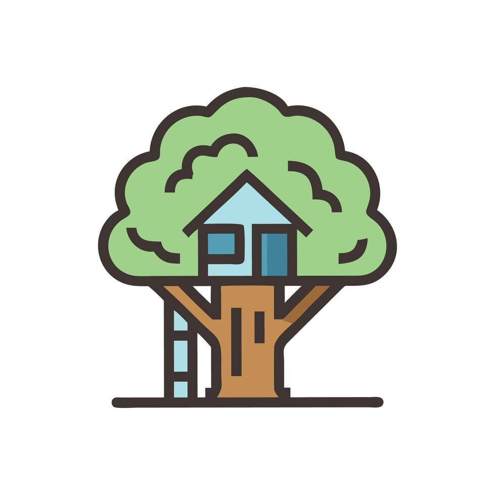 Innovative Treehouse Design Illustration vector