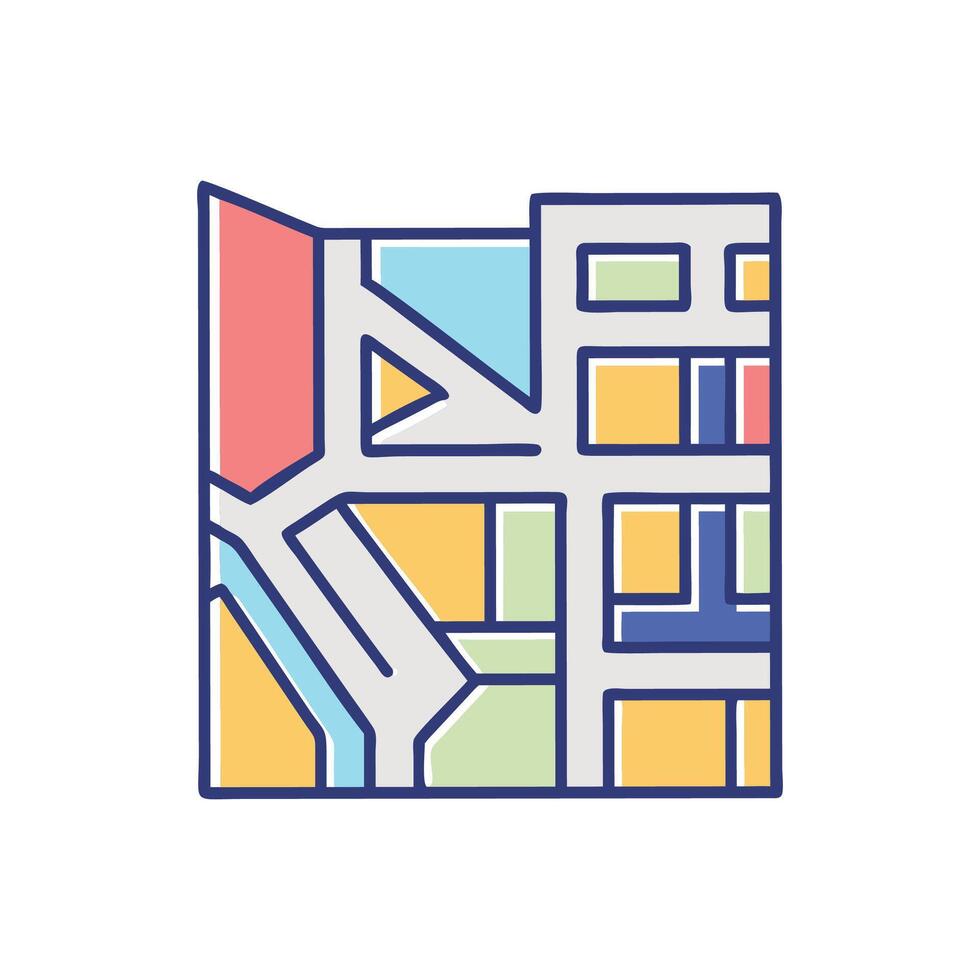 Stylish Zoning Map Illustration vector