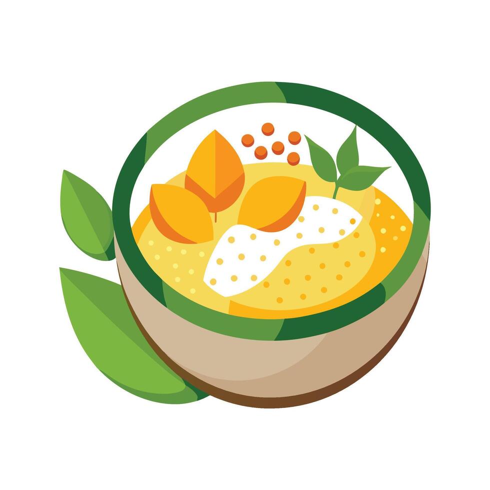 Delicious Amaranth Mango Porridge vector