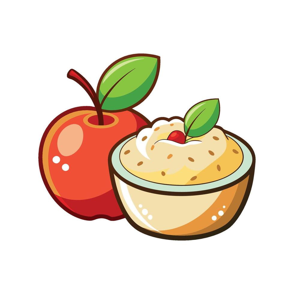 Delicious Apple Rice Pudding vector