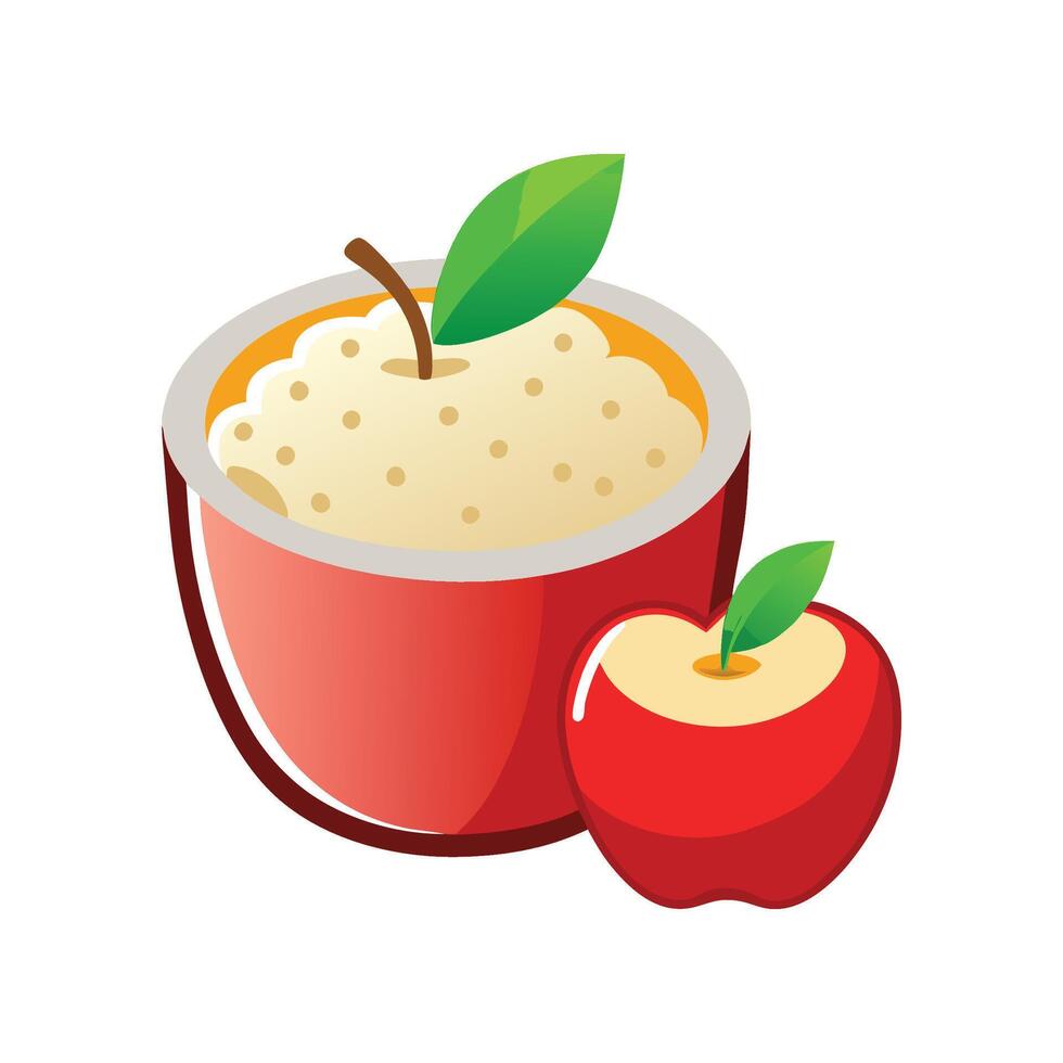 Nutritious Apple Rice Pudding vector