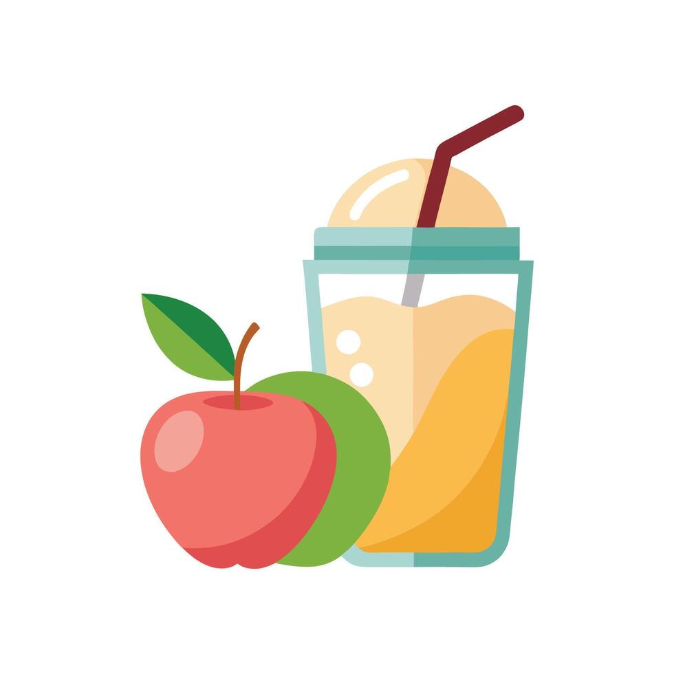 Tasty Apple Yogurt Smoothie vector