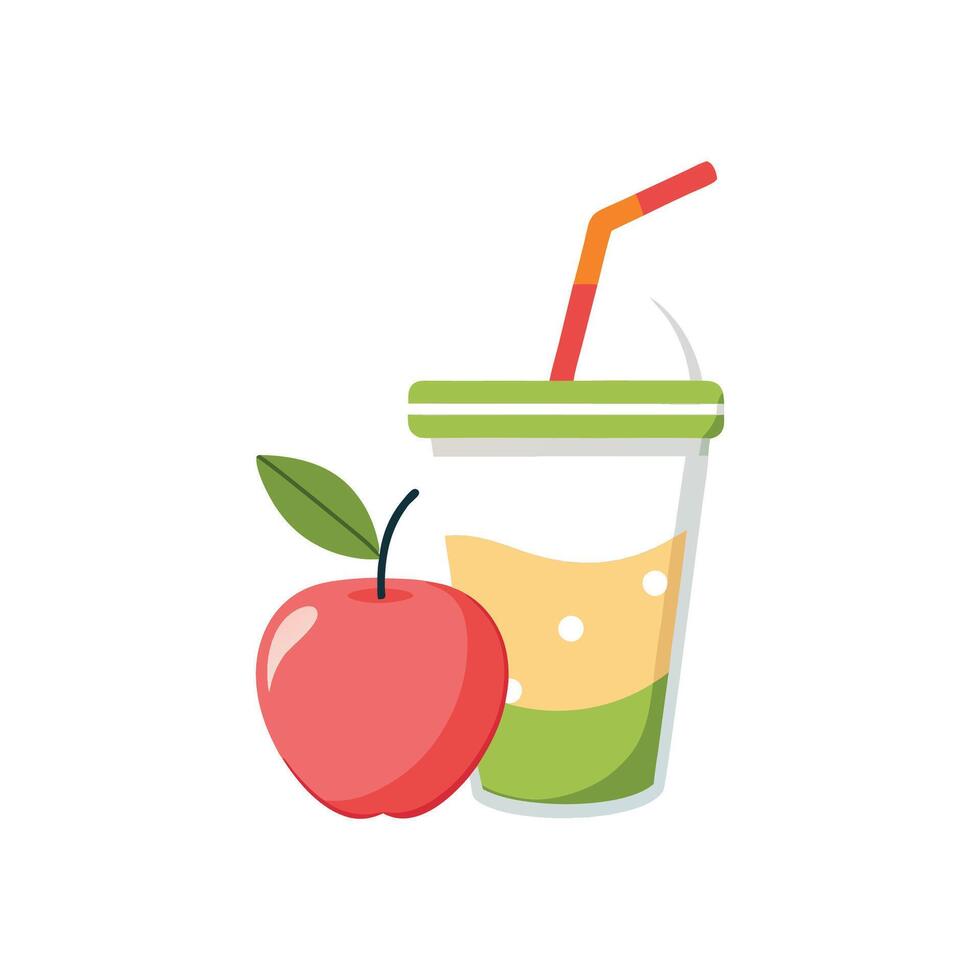 Delicious Apple Yogurt Smoothie Recipe vector