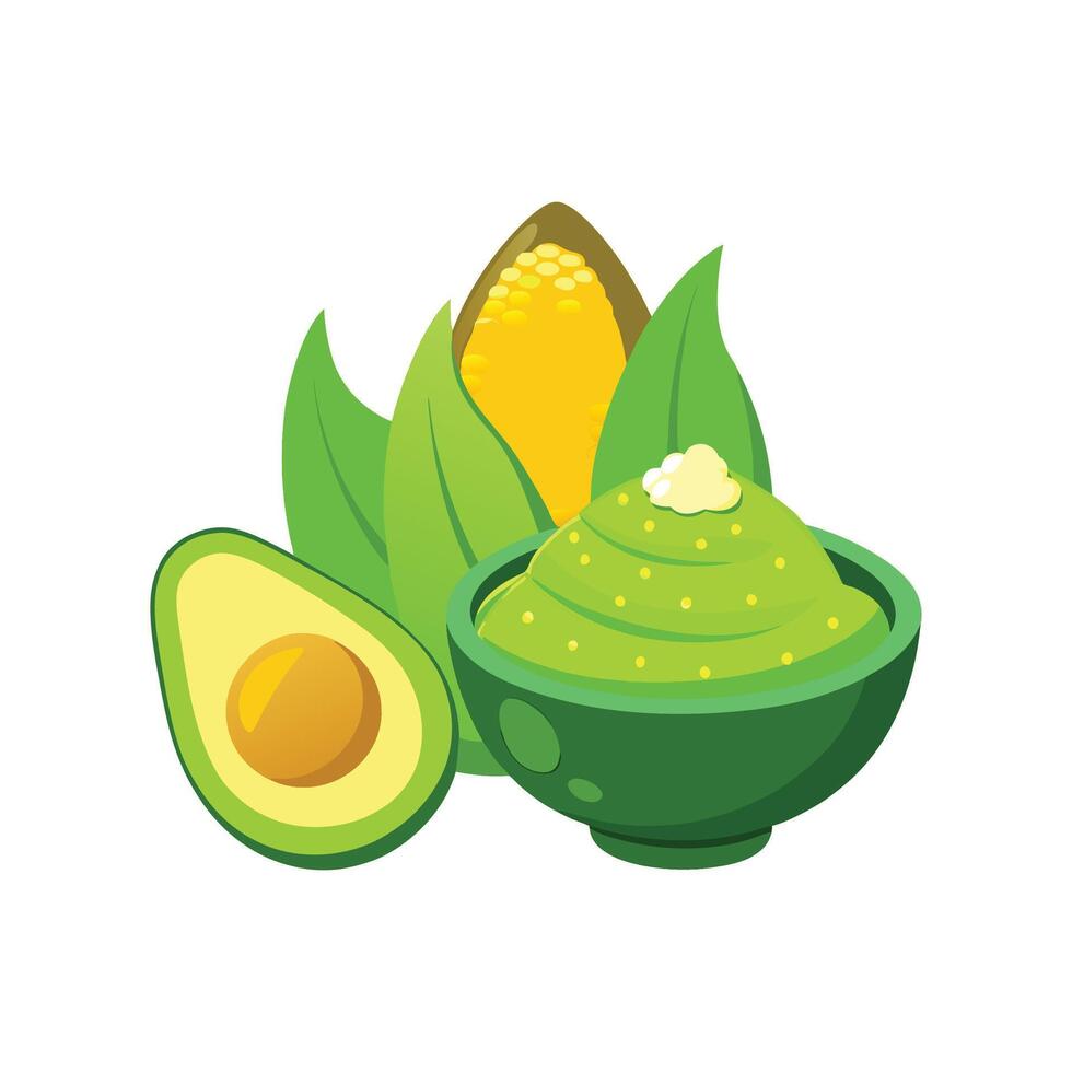 Unique Avocado Sweet Corn Mash vector