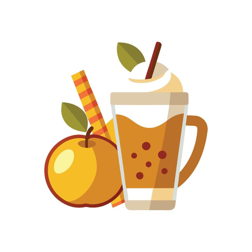 Refreshing Baked Apple Cinnamon Drink vector