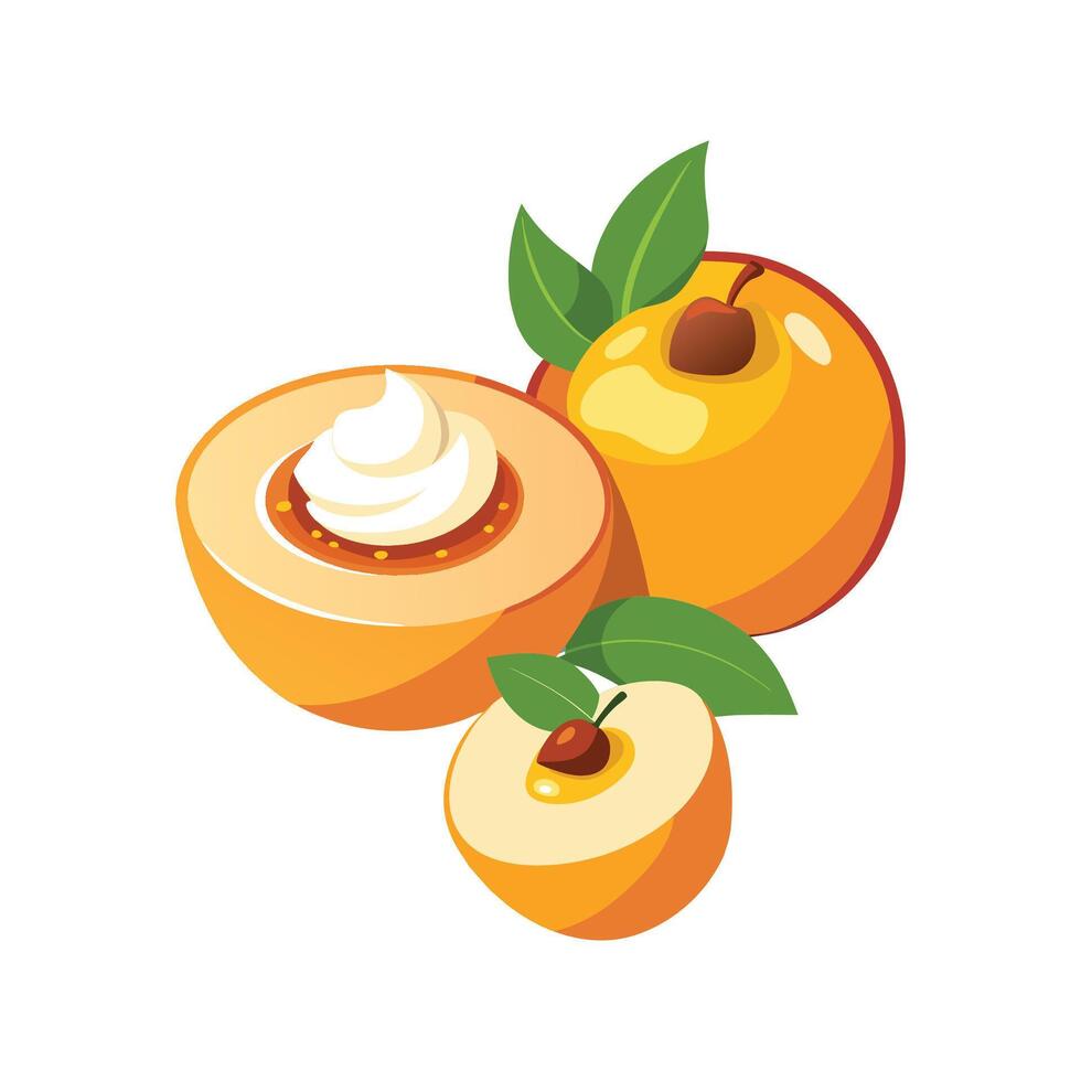 Gourmet Baked Mashed Peaches vector