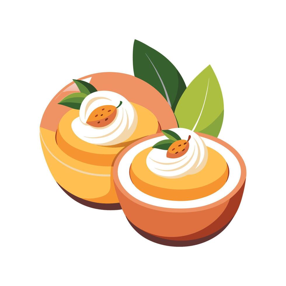 Delicious Baked Mashed Peaches vector