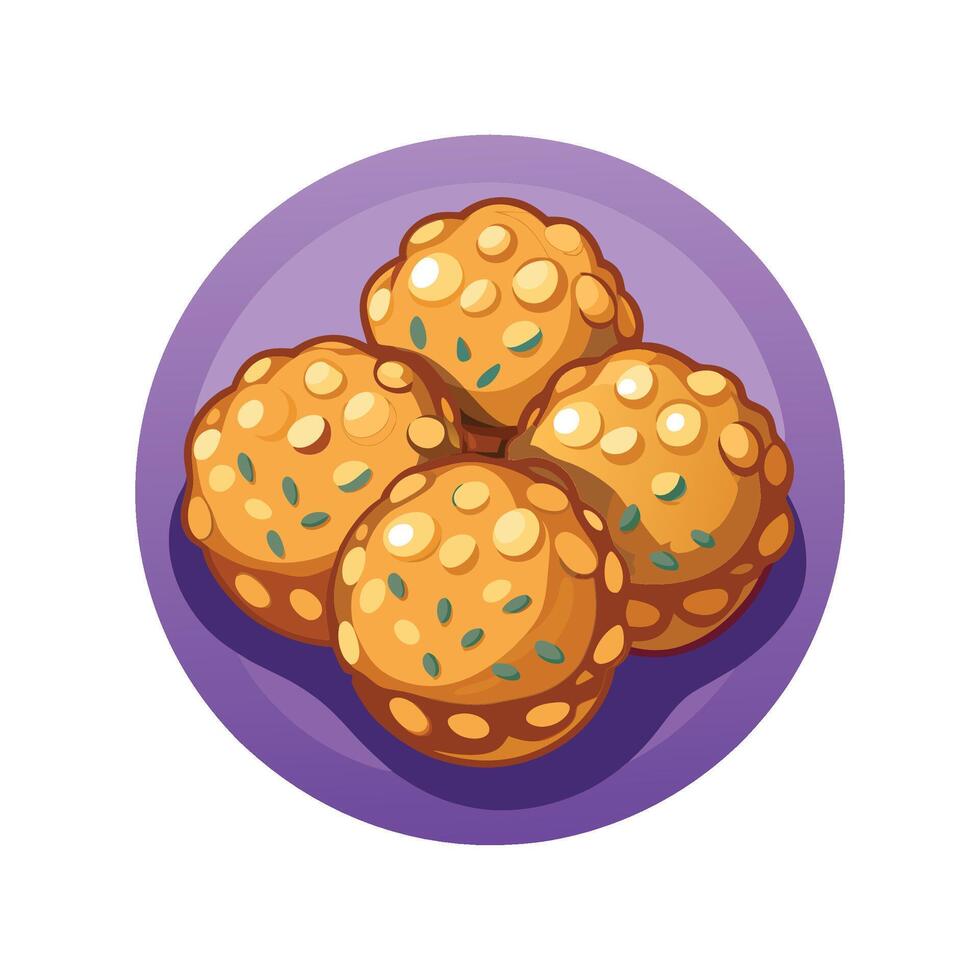 Baked Oatmeal Bites Healthy Treat vector