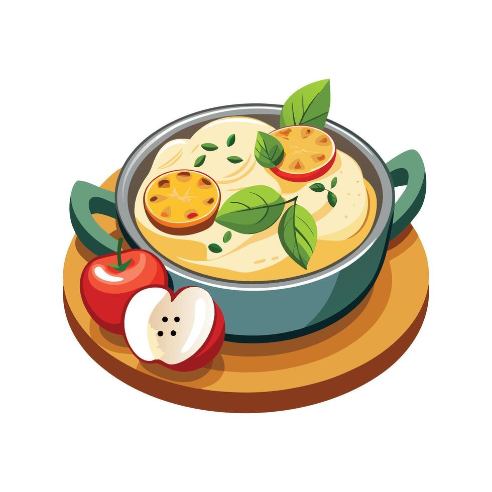 Creative Baked Ricotta Apples vector