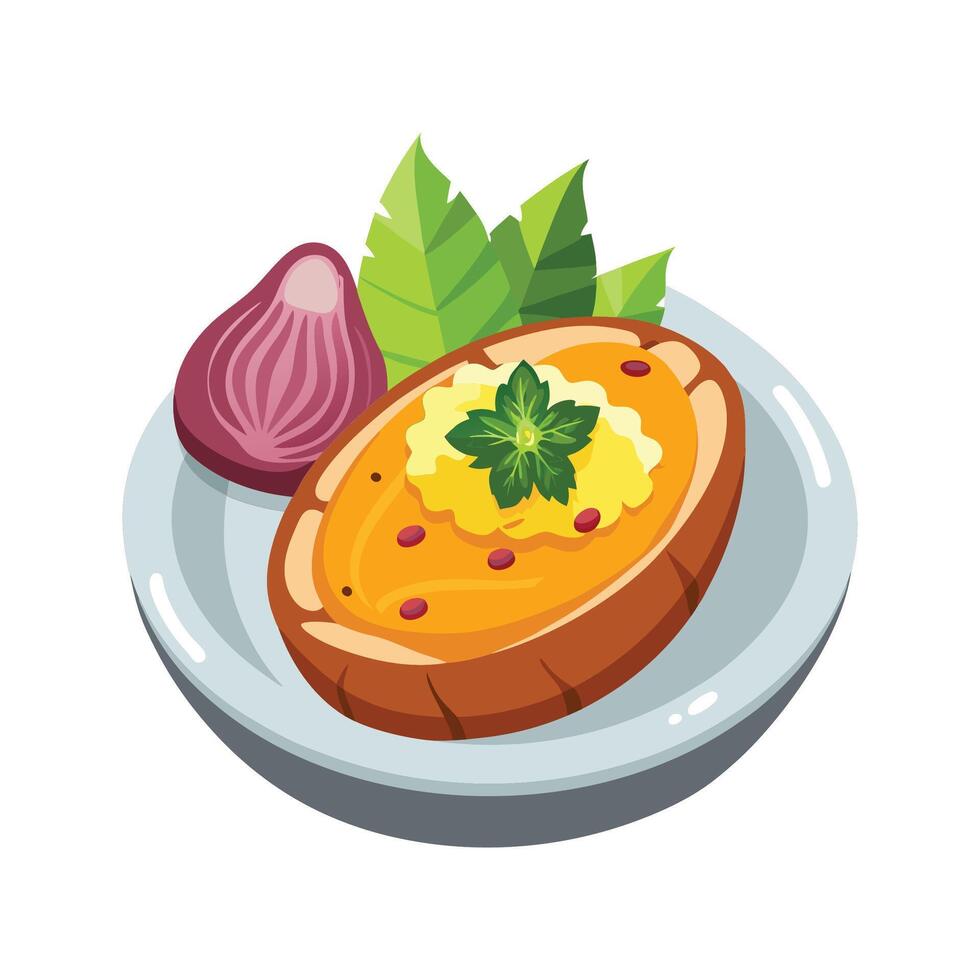 Baked Sweet Potato Mango Mash vector